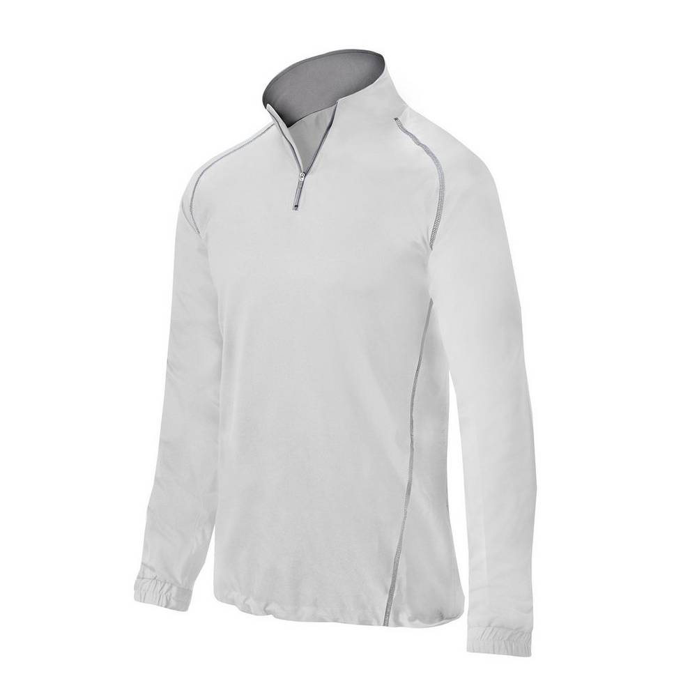 Panske Bundy Mizuno Comp 1/4 Zip Batting Biele Vypredaj MTDK34850